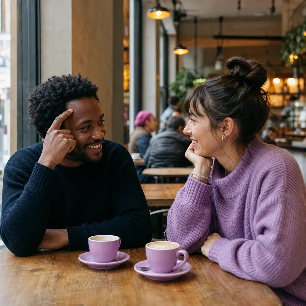 Two people having an early weekday date beside the Thames in London